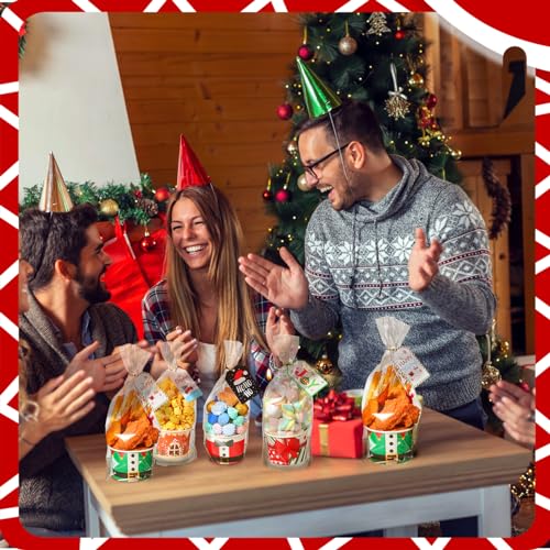 Boîtes à biscuits de Noël Layhit et sacs cadeaux de Noël avec étiquettes - 6