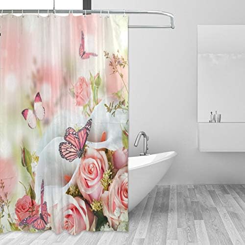 ALAZA Shower Curtain, Turquoise Blue Plaid Bathroom Waterproof Polyester Curtains Accessories With Hooks For Home Decorative (153cm x 183cm)