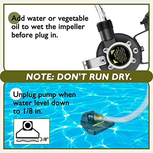 Limodot 12V Water Pump, 12 Volt Water Transfer Pump, Self Priming Battery Powered Pump, Portable Dc Electric Pump With Suction Kit, On/Off Switch,1/8'' Low Suction, For Rv, Rain Barrel, Pool, Garden #TOP4