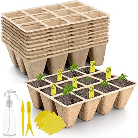 120XAnzuchttöpfe 3.3x3.3cm,10 Pack Biologisch Anzuchttöpfe Cover