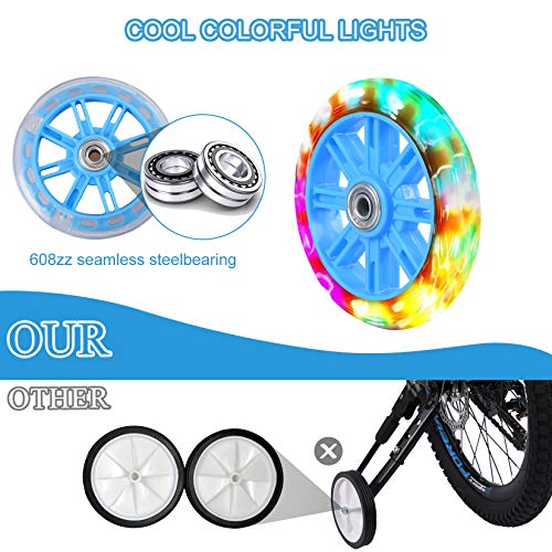 Tayizoo Training Wheels for Bike,with Axle Extenders,Compatible for Bikes of 12/14/16/18/20 Inch,Flash Mute Wheel,1 Pair - Thumbnail 4