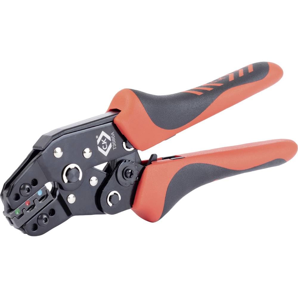Ck Tools T3680a Ratchet Crimping Pliers For Insulated Terminals 0.25 - 2.5Mm² Green/Red/Blue