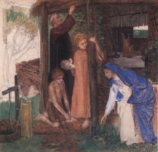 Poster Rossetti La Pâque dans la Sainte Famille sans cadre