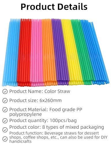 Pitillos Jumbo Smoothie, Plástico, 100 unidades coloridas miniatura 4