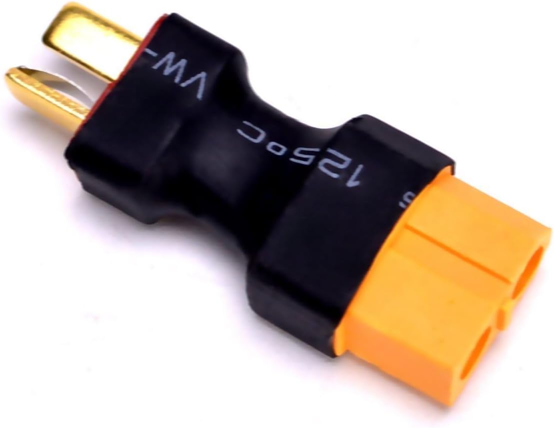 5pcs XT60 Female Connector to T-Plug Male Connector Adapter for RC Car Plane Lipo Battery ESC (Female XT60 to Male T-Plug)
