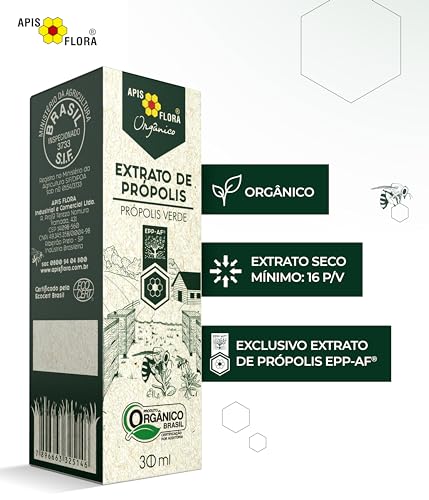 Extrato de Própolis Verde Orgânico 30 mL - BR, Extrato de Própolis Orgânico Apis Flora
