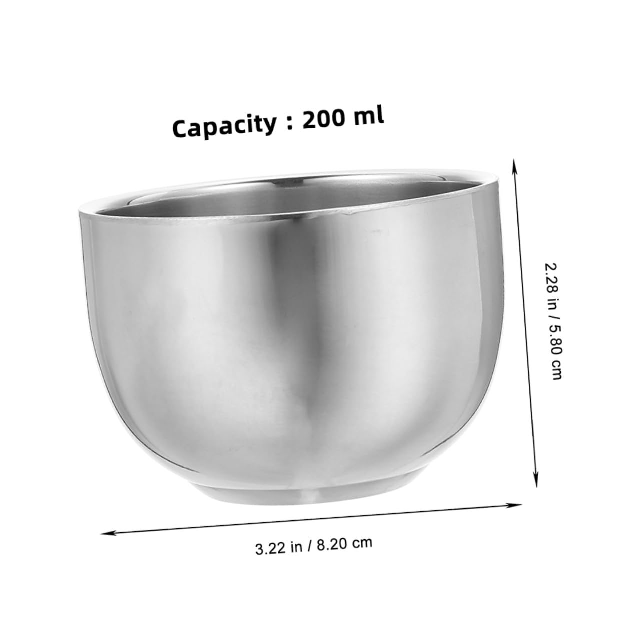 HAPINARY 2pcs Shaving Foam Bowl Stainless Steel 304 Double Layer Shave Cream Cup for Men Heat Insulation 200ml Shaving Accessories