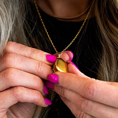 Modern Moments Locket Necklace For Women - Oval Locket Pendant Necklace With Picture Inside4