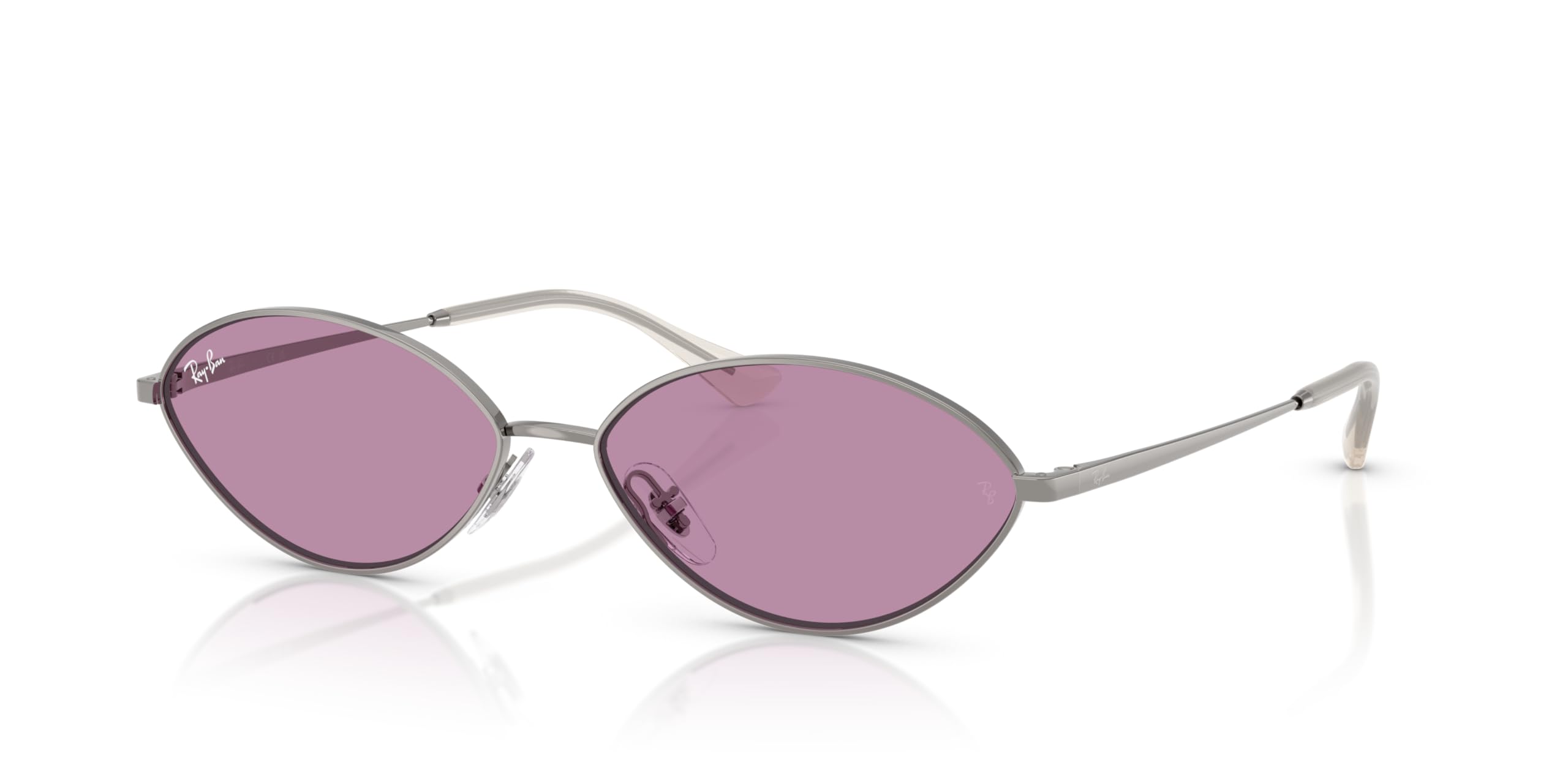 Ray-Ban RB3757 Kai Oval Sunglasses, Gunmetal/Dark Violet, 59 mm