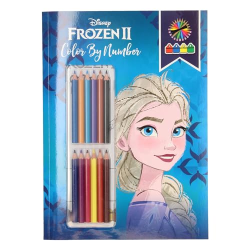 Colores por número - con 12 lápices de colores - Frozen - libro para colorear Elsa y Anna