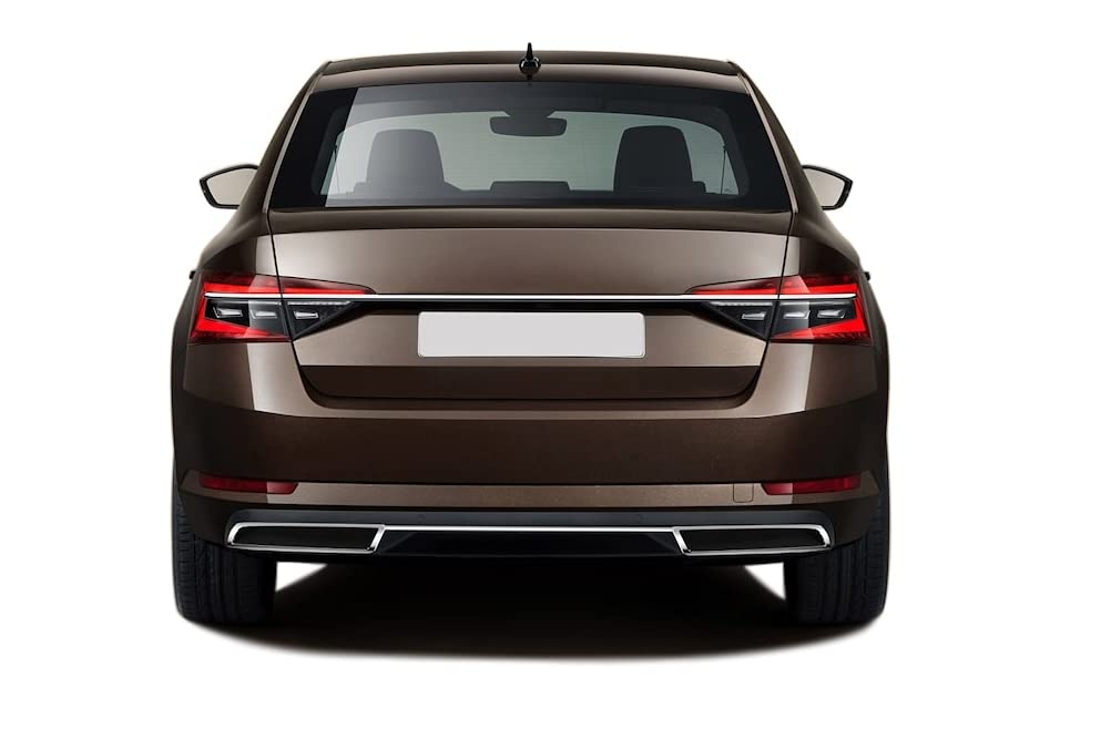 Boa Line - Deflettore di scarico cromato automatico, 2 pezzi, in acciaio inox, compatibile con Skoda Superb III 3V 2015Up