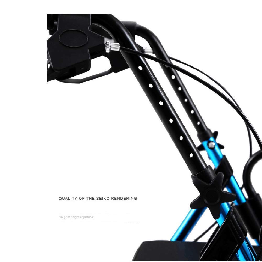 Andador, Andador Médico de Cuatro Ruedas Rollator Premium con Asiento, Asas Cómodas y Respaldo Grueso, Andador Plegable para Personas Mayores, Capacidad de Carga 150 kg Es tan Amable de tu Parte