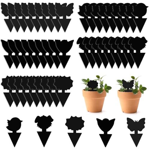 GeekerChip Pièges à Insectes,50 Pcs Attrape Moucheron Plantes,Attrape Mouches Intérieur,Plug-in Pièges,pour Les Insectes intérieurs et extérieurs, Imperméables et Non Toxiques,Noir(5 Formes)