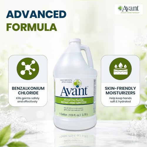 Image of Avant Alcohol Free Foaming Hand Sanitizer, 1 Gallon Bulk Liquid Refill
