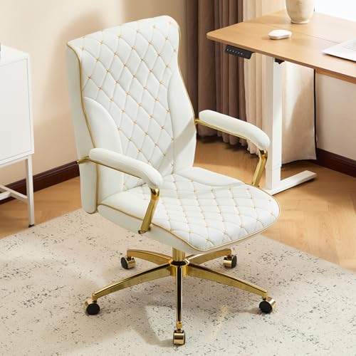 Furniliving White and Gold Chair