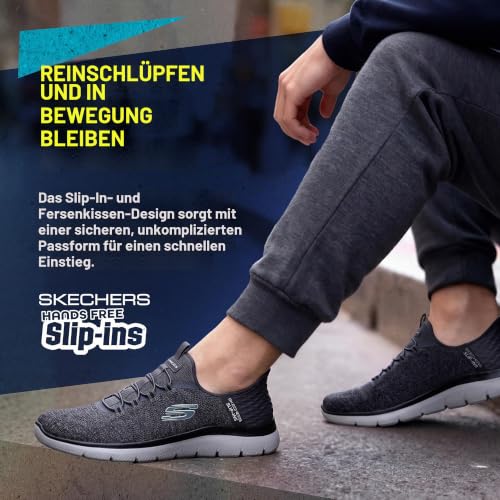 Skechers Herren Summits Key Pace Slip-InTurnschuhe, Charcoal Mesh/Black Trim, 40 EU – Ansicht 3