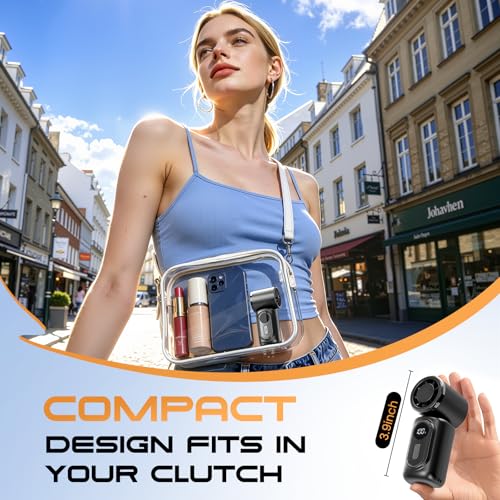 Image of Portable Mini Clip On Fan, Turbo Handheld Fan Rechargeable Portable Fan