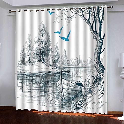Rideaux occultants à oeillets isolant thermique blanc 132 x 175 cm 2 pièces