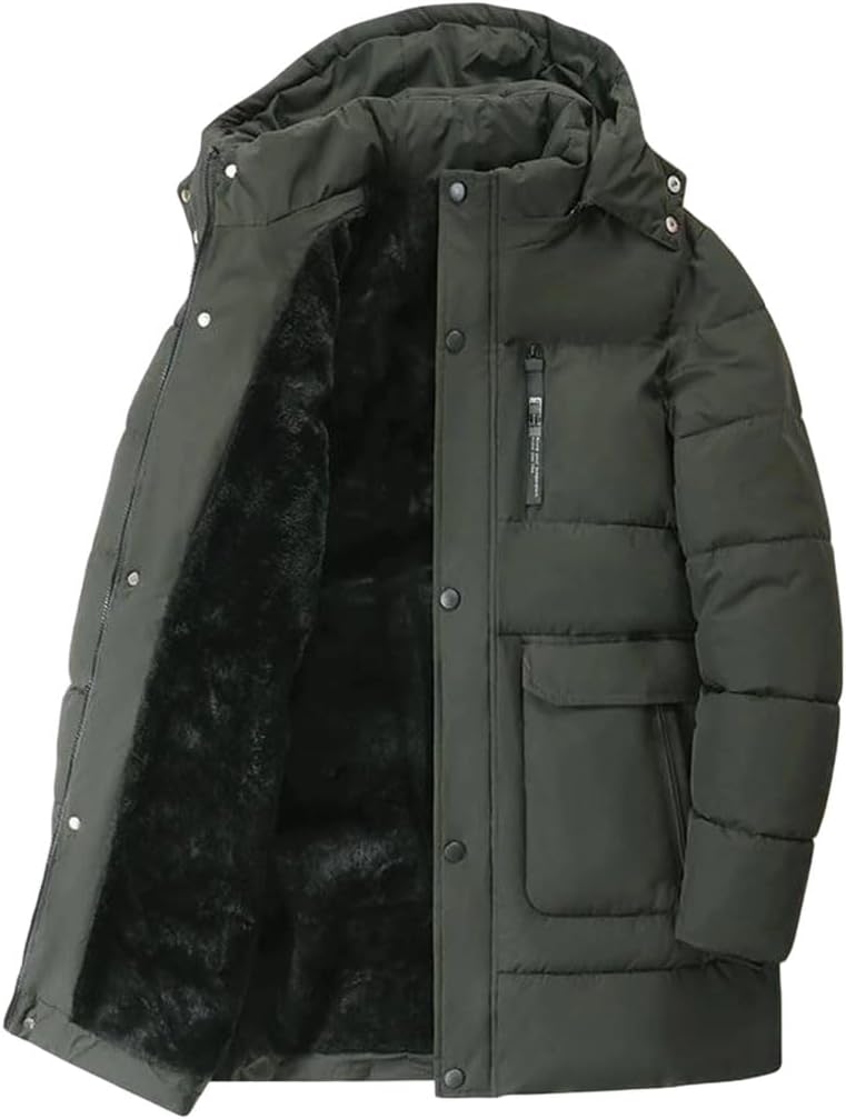 Men's Long Winter Parka Coat Thick Warm Casual Jacket Outerwear