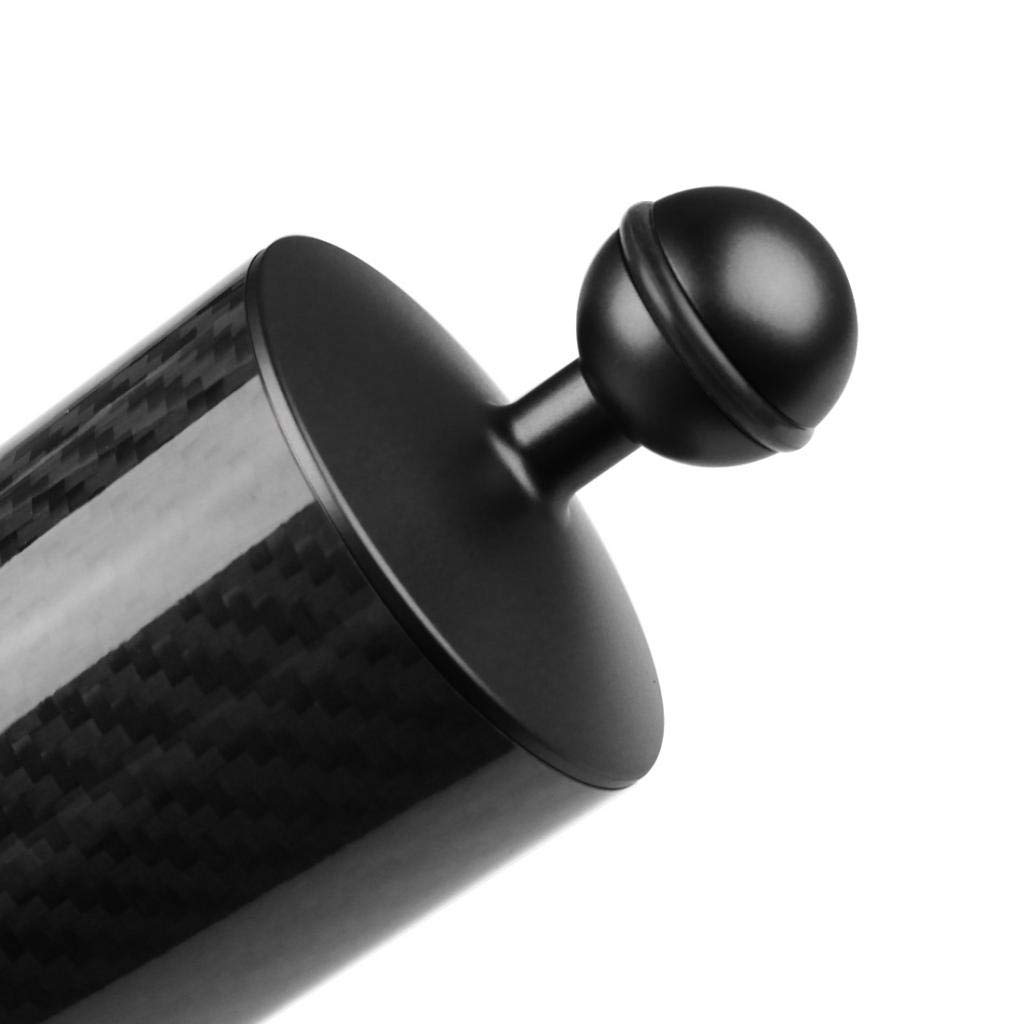 Gazechimp Unterwasser Float Arm Carbon Floating Dual Ball Arm Tauchen Auftriebssystem Für Tauchen Tray Video Licht/Strobe (D60mm, 10 Zoll) - Schwarz, 254 mm