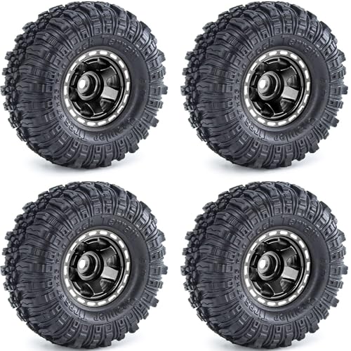 RcThjia 1.0 Beadlock Wheels and Tires Set