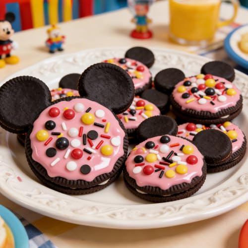 Image of Edible Mouse Sprinkles,Edible Black White Red and Yellow Pearls Jimmies,and Round Confetti Sprinkles for Cake Decorating,130g,Cupcakes Cookie Donuts Ice Cream Toppers,Themed Desserts,Birthday,Children's Party Supplies