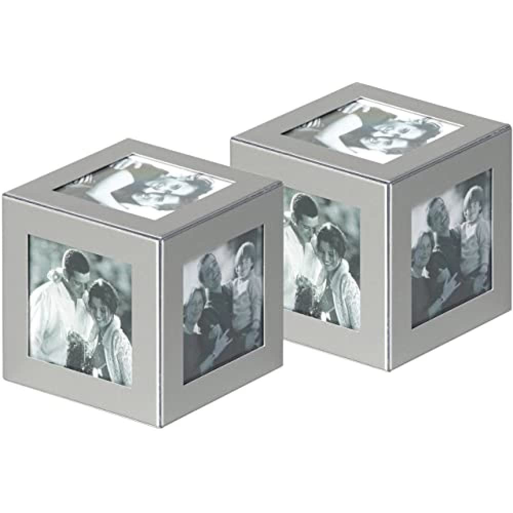Walther MW100MD Photo cube, Silver aluminum, Pack of 2