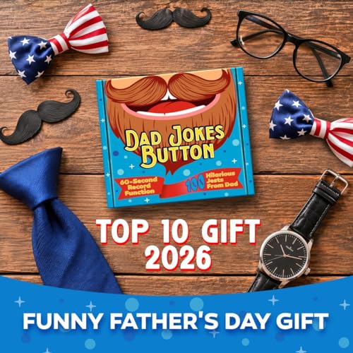 Dad Gifts for Fathers Day - 100+ Dad Jokes in a Button with Record Function - Funny Gifts for Papa, Grandpa, Husband from Daughter, Wife, Sister - Mens Birthday Gift Ideas - Best Gag Present 2026 - image 3