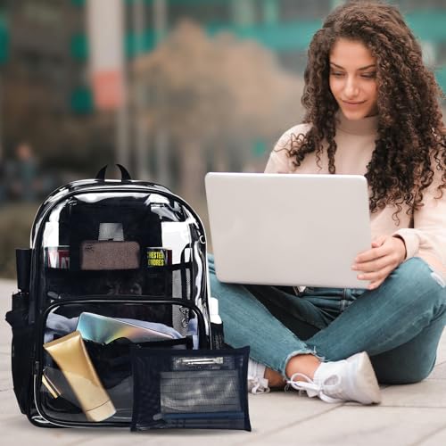 Image of Gloppie Clear Backpack - Heavy-Duty TPU Security Bookbag for Work, Travel & Stadium Events | Fits 15.6 inch Laptop