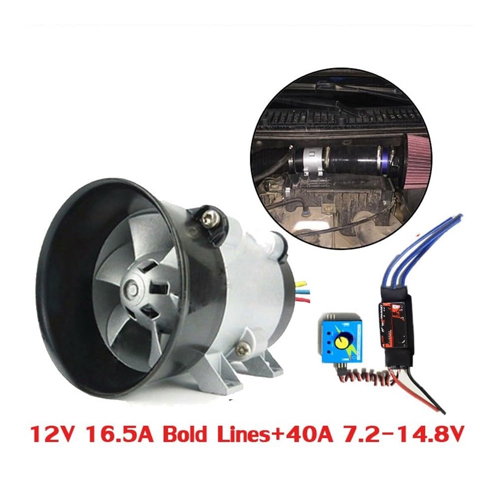 Ventola di aspirazione dell'aria con compressore elettrico turbo per auto da 12 V con brushless da 40 A Flesibile Filtro Turbo