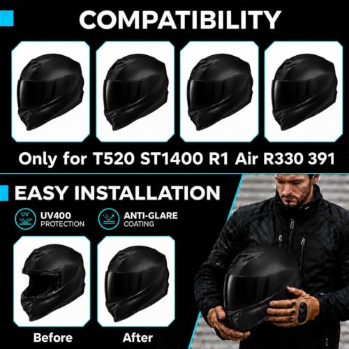 Image of PSLER Helmet Visor for R330 T520 ST1400 R1 Air 391,(Film&Black)
