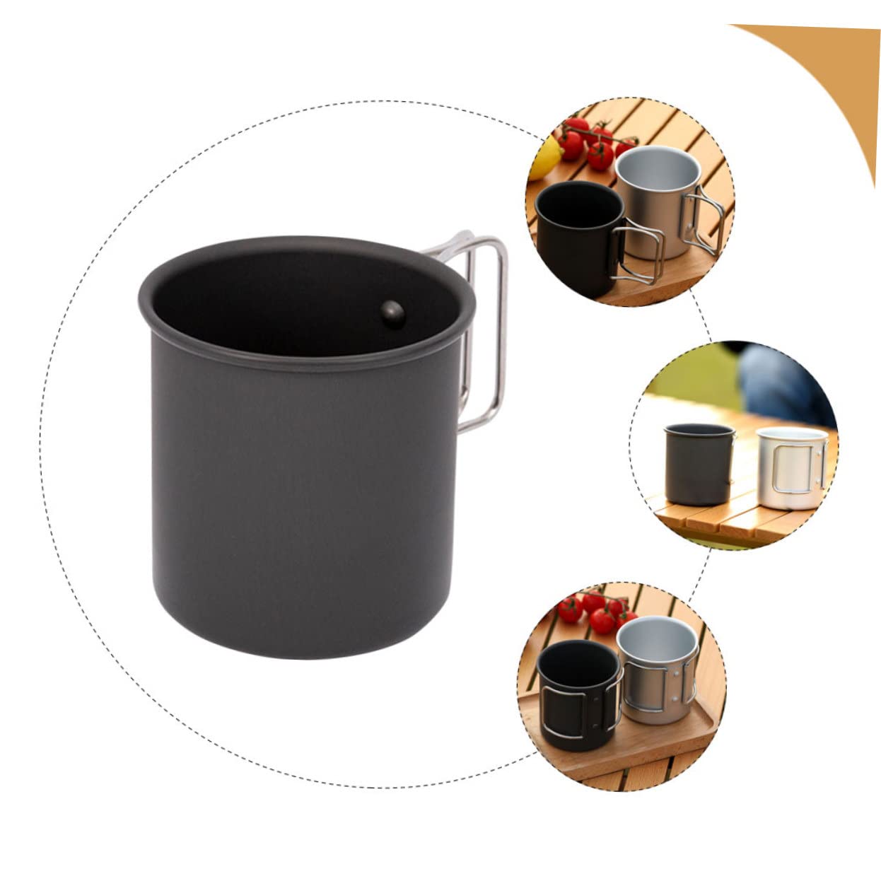 Toddmomy 4 Pièces Tasse à Eau Pliante Extérieure Tasses De Café Tasse De Pique-Nique Rustique Tasse De Camping Gobelet en Métal Tasses à Cocktails Acier Inoxydable Verre De Jus Pliable