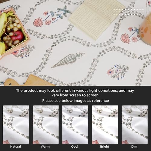 Image of Encasa XO Dining Table Cloth, Jaipuri Block Print Cotton Cover Swiss