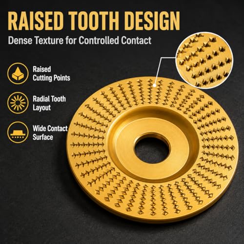 3PCS Angle Grinder Polishing Pad, Wood Grinding Disc Set for Angle Grinder, Tungsten Carbide Grinding Wheel Wood Carving for Cutting, Wood Sanding Polishing and Surface Finishing (Mix,Gold) by Generic - Used condition - Image 4