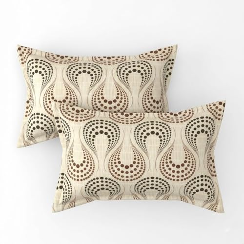 Image of Cotton Bolls Textiles Glace Cotton Flat Bedsheet 90x90 Inch with 2 Pillow Covers - Soft Breathable Glace Cotton, Printed Bedding Set for Double Bed