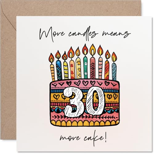 Carte Anniversaire Drôle 30e Plus Bougies Plus Gâteau