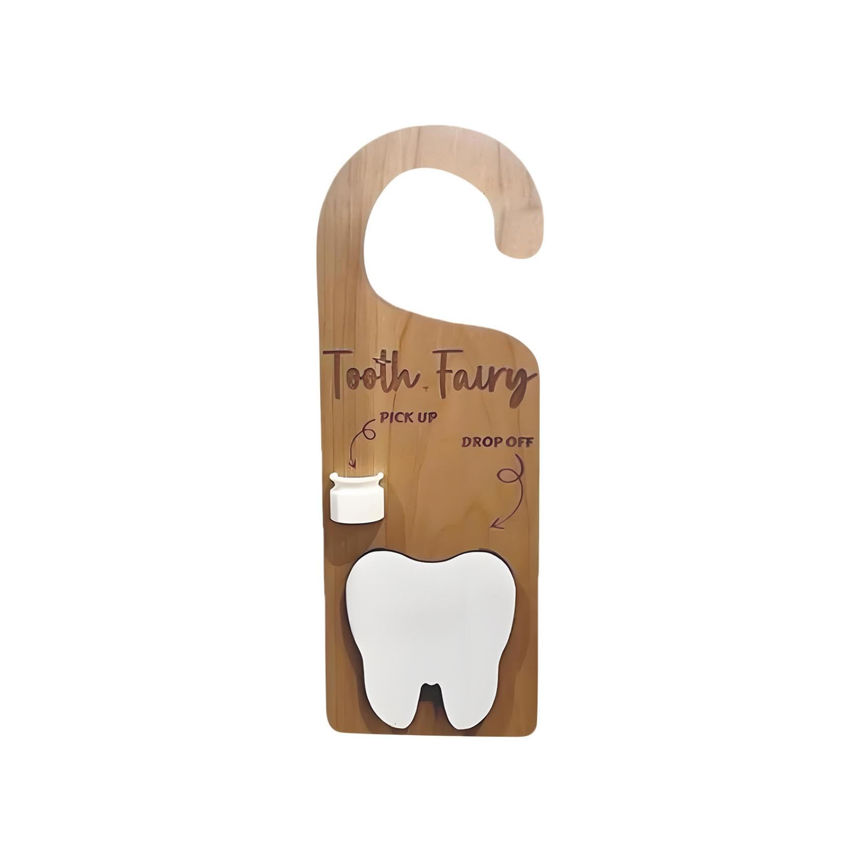 Tooth Fairy Tooth Holder,Door Hanger,Box and Coins for Kids' Lost Teeth,Perfect for Encouraging Good Habits and Celebrating Milestones (Khaki)