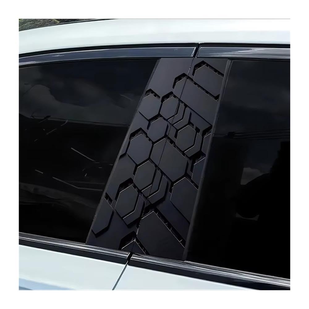Bertdcx One Color 2 Pieces Of Car B-Pillar Stickers Geometric Mosaic Vinyl Protective Film Auto Parts