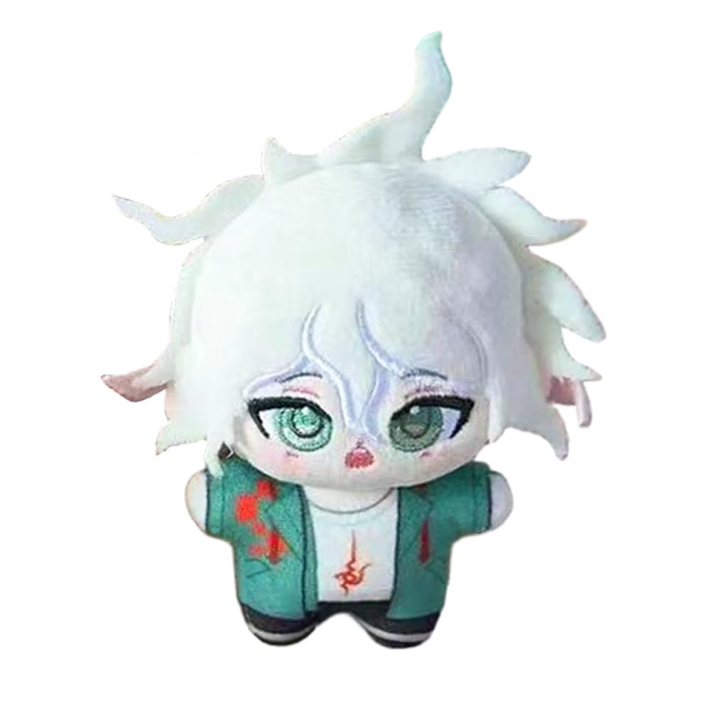 Zhongkaihua 10CM Nagito Komaeda Nanami Chiaki Plush Pendant Figure Anime PP Cotton Stuffed Car Home Bag Keychain Decor Soft Cushion Pillow for Fans