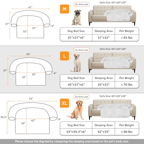 Calming Dog Bed Fluffy Plush Dog Mat for Furniture Protector with Removable Washable Cover for Large Medium Small Dogs and Cats (Large, Light Grey) - Image 6