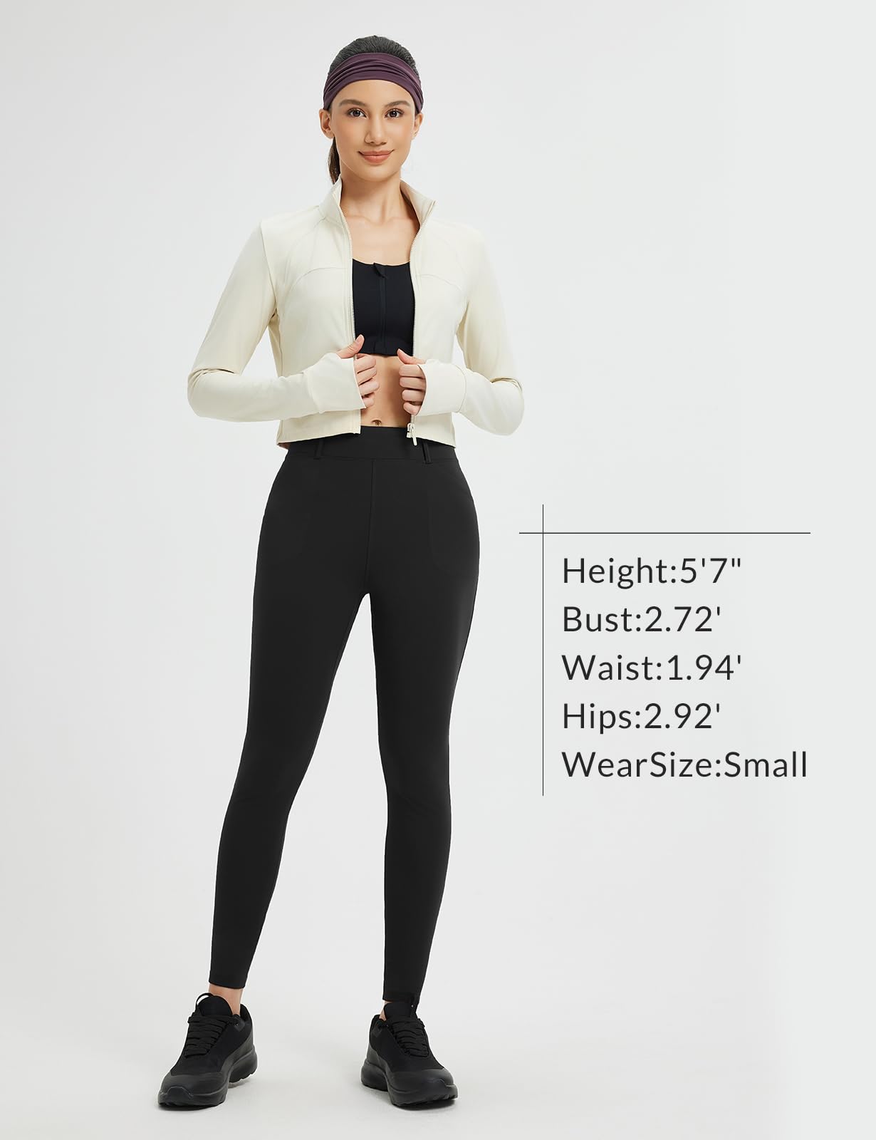 baleaf Leggings térmicos para mujer, cintura alta, con bolsillos, forro polar, pantalones deportivos para exterior, entrenamiento, fitness ajustados