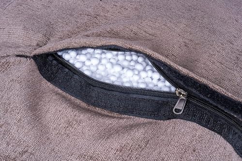 Image of Casa Copenhagen Premium Designer Fabric Bean Bag Chair, Filled with Beans | Capacity: Upto 7 Ft Height, 200 KG Weight | 4XL | Beige