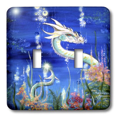 Dragón de agua blanco interruptor doble placa decorativa de pared lsp_41483_2 3