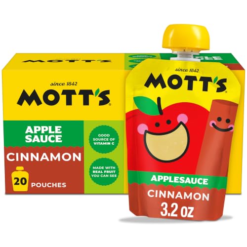 Mott's Cinnamon Applesauce, 3.2 oz clear pouches, 20 pack