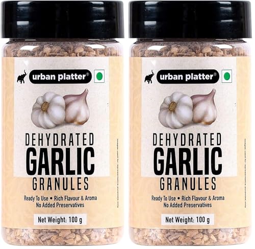 Image of Urban Platter Dehydrated Garlic Granules Shaker Jar, 100g / 3.5oz [Versatile, Savoury, Great Flavour] (Pack of 2)