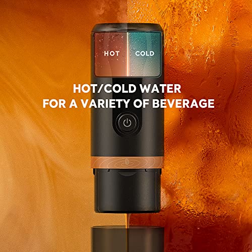 Portable Espresso Maker, 12V Electric Travel Coffee Machine, Golden 9 Bar Pressure Rechargeable Battery Mini Espresso Machine To Make Rich Crema Coffee, Support To Use N Espresso Pods & Ground Coffee #TOP5