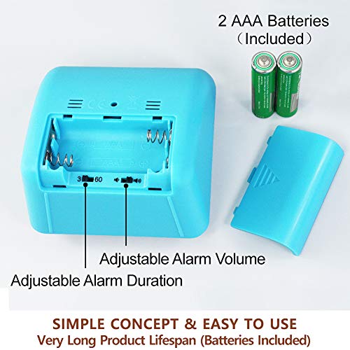 KITCHENARM 60 Minutes Visual Kitchen Timer Wind Up - 3 Inches Visual Analog Timer For Kids Adults No Ticking - 4 Alarm Modes Visual Countdown Timers For Cooking - Silent Timer For Classroom (BLUE)