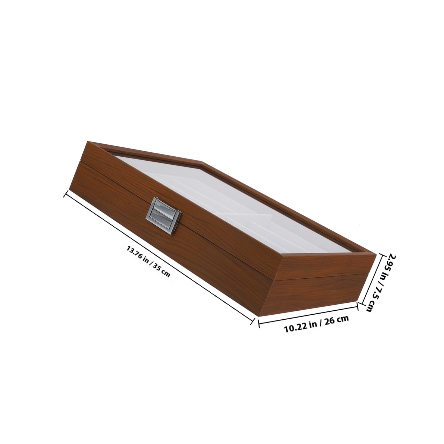 Sommer Brillenbox Holz mit 8 Fächern Multifunktionale Brillenaufbewahrungsbox mit Staubschutz und Displayfunktion für Herren und Damen Beim Reisen oder Geschäft