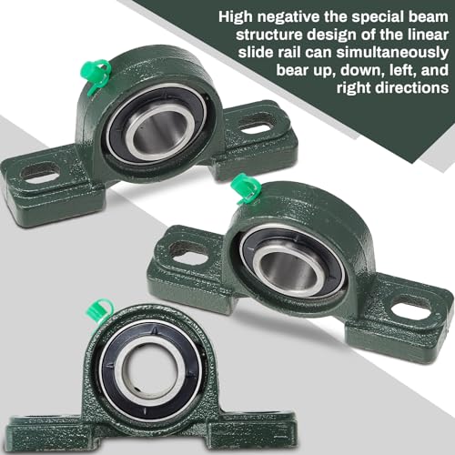 Image of Gisafai 2 Pcs UCP205-16 Pillow Block Bearing with 1 inch Bore Flange Mounted Pillow Block Ball Bearing Self Alignment Cast Iron Housing Steel Unit for Industry, Green