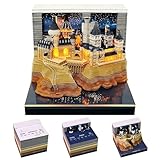 3Dタイムピースカレンダー 2026 3Dティアアウェイデスクカレンダー LEDライト付き アートメモパッド メモ帳 デスクトップデコレーション、透明プラスチック防塵カバー、クリスマスギフト&新年のギフト